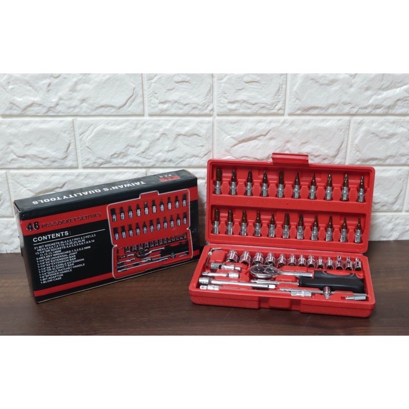 Socket Wrench Set Tools / Kunci Sock 46 pcs / Sok 46 in 1