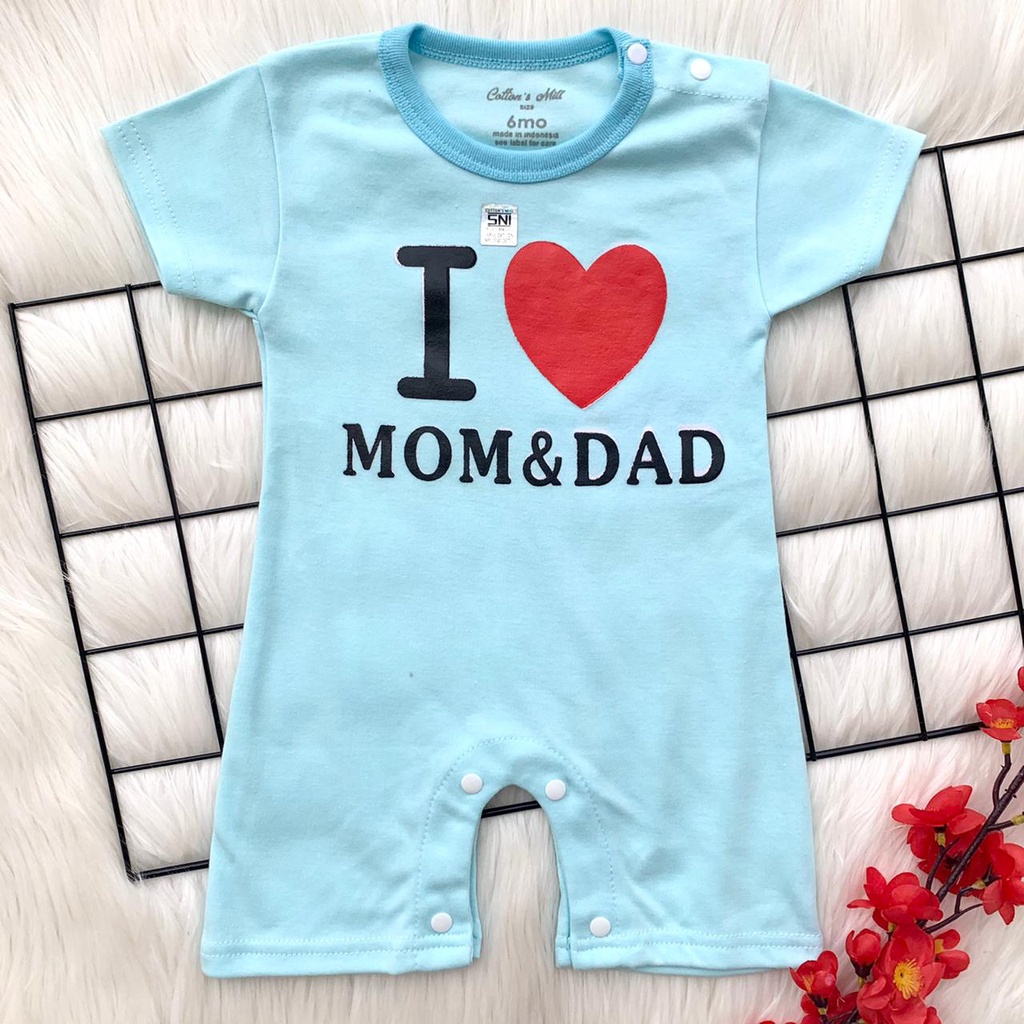 Baju romper motif sablon lucu bestseller bahan katun adem fashion anak bayi cewek perempuan cowok laki murah -rom