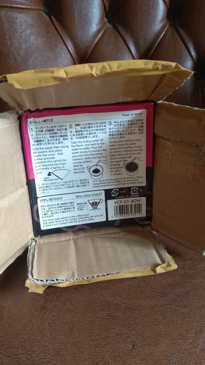 Hario Set V60 Coffee Dripper 01 White & Paper 01 White Isi 40