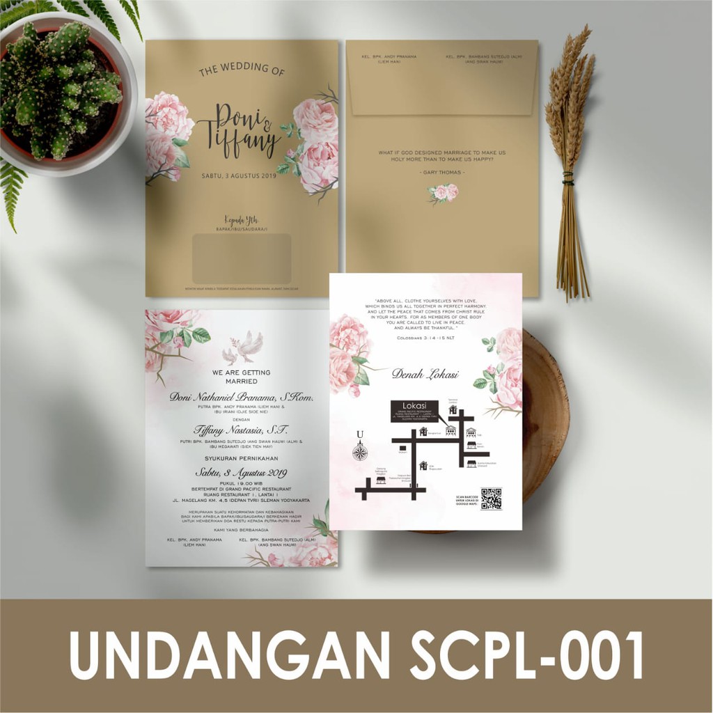 Undangan Pernikahan Rustic Amplop Coklat Keren dan Modern Kekinian ~ SCPL-001