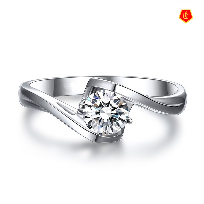 [Ready Stock]Simple Elegant Silver Diamond Ring Korean Fashion