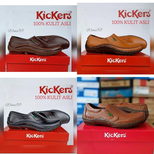 KICKERS072 - SEPATU PANTOFEL PRIA KICKERS KULIT SAPI ASLI 100%