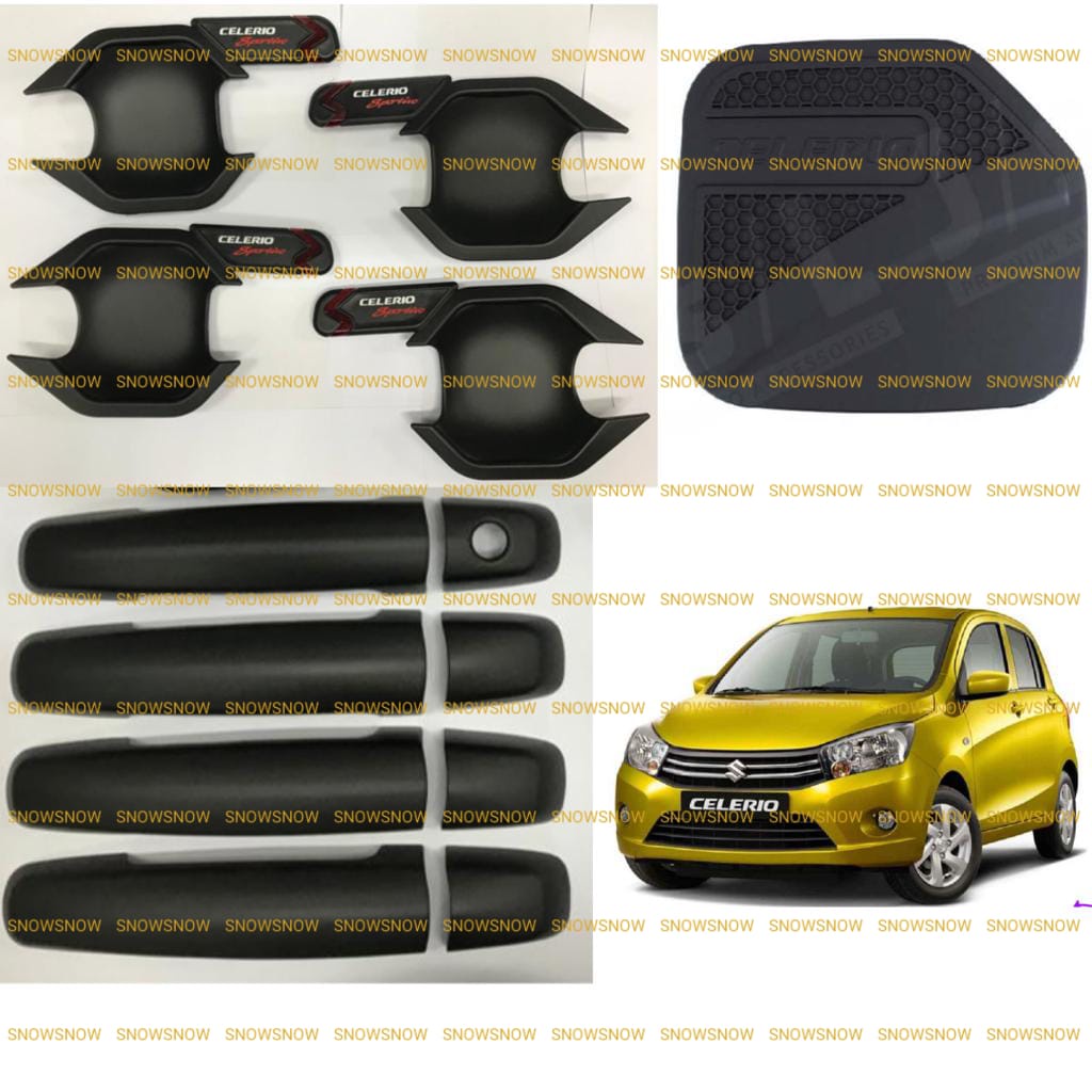 Paket Outer Handle Tank Cover Suzuki Celerio Activo Hitam Chrome