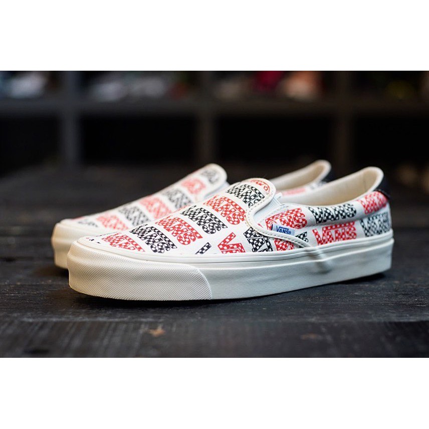 Vans Vault OG Slip On LX 59 Logo Print Red