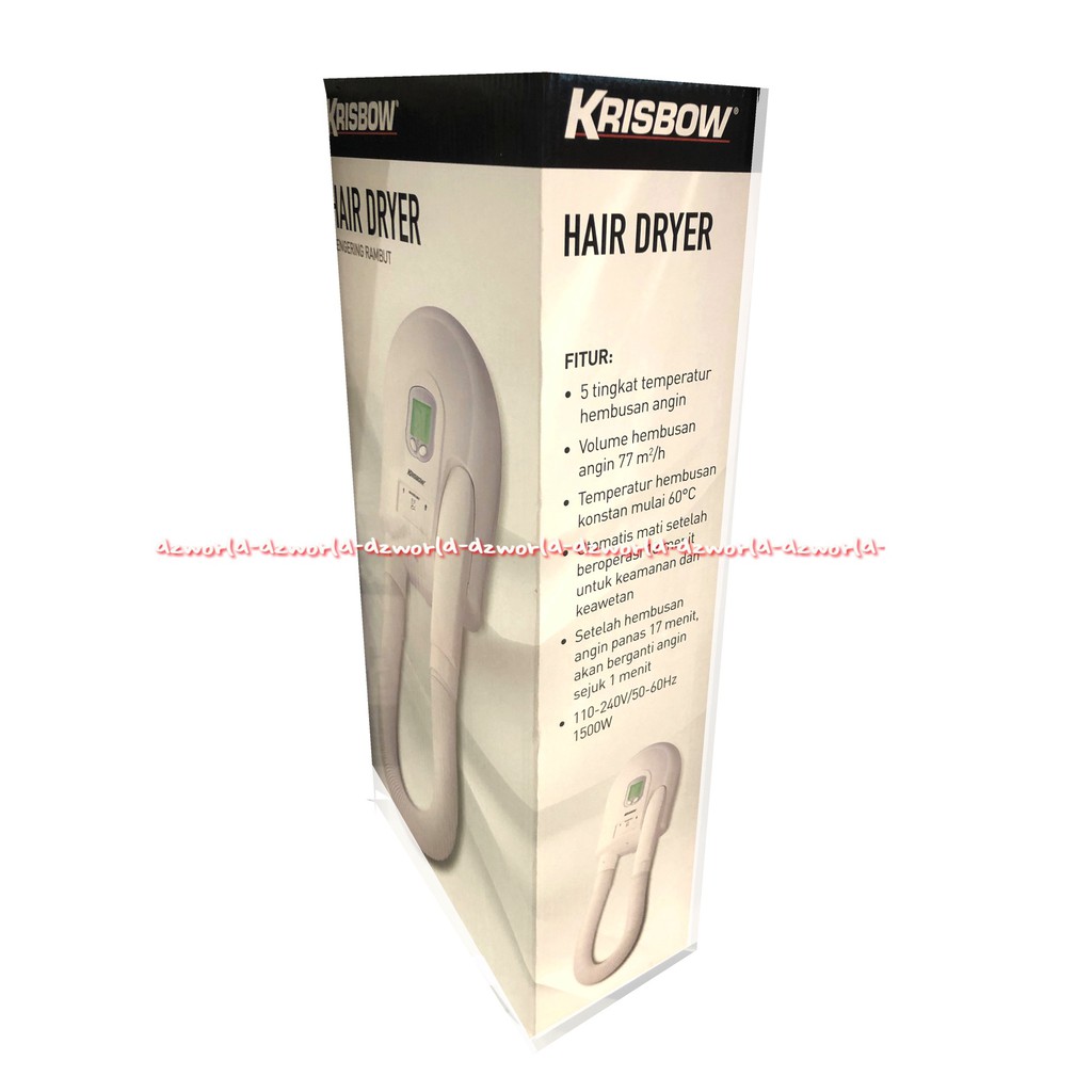 Krisbow Wall Hair Dryer Digital Pengering Rambut Menempel Pada Dinding Kris Hairdryer Model Hotel White Hair Dryer Warna Putih