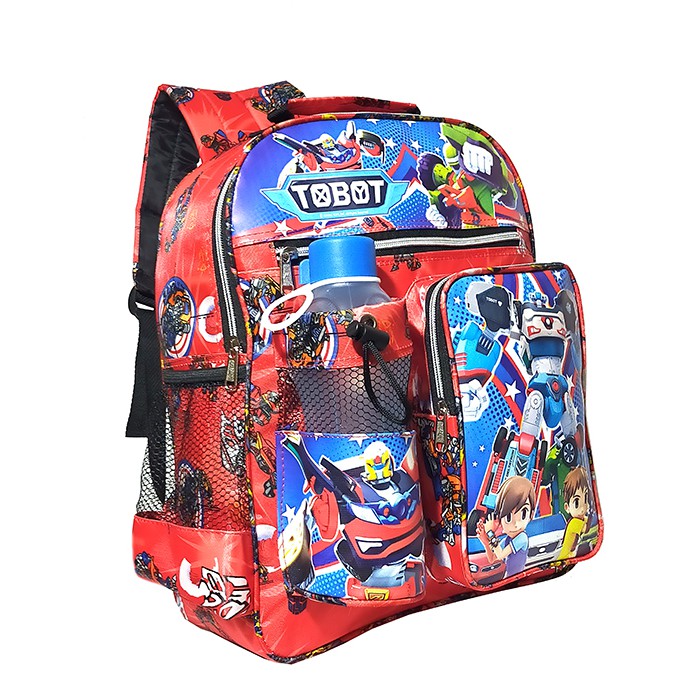 Tas Ransel anak Sekolah TK / SD karakter Tobot free botol // Tas ransel Tobot