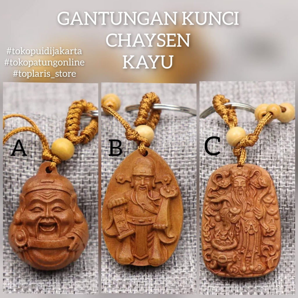 Gantungan Kunci Kayu Buddha / PIXIU / CHAYSEN Import Premium