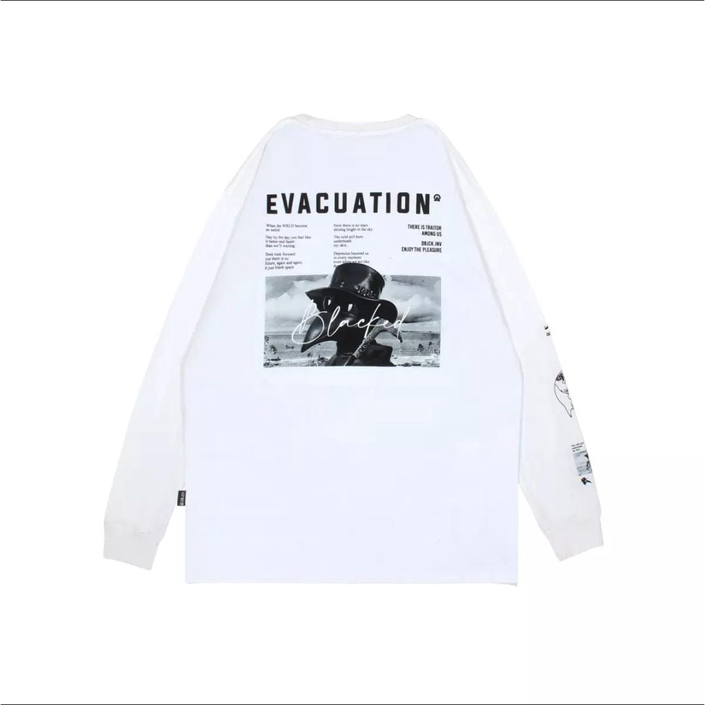 COD-Crewneck Nasa H*M Evacuation Putih Full Lebel Uniqlo l Sweater North South East South East West Russ Premium Quality murah Meriah