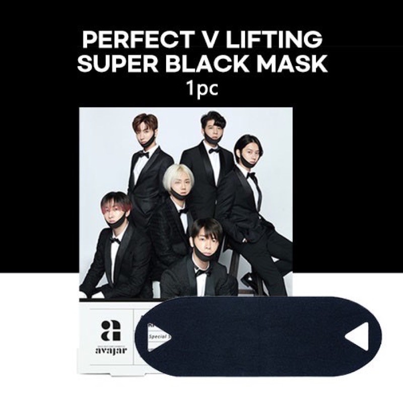 [AVAJAR X SUPER JUNIOR ] PERFECT V LIFTING SUPER BLACK MASK