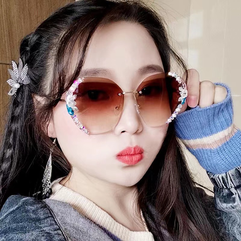 Rowling(ka-171)Kacamata  Hitam Terbaru Wanita No Frame Titanium Diamond Kacamata Fashion Murah/Kacamata Sunglasses Import Wanita Kacamata Fashion