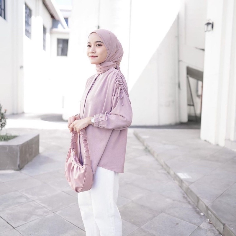 SANI TOP BLOUSE CRINKLE // HEKSA BLOUSE TANGAN SETENGAH SERUT