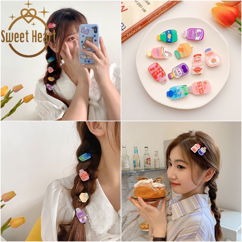 Cute Drink Hair Clip Hairpin Girl Summer Girl Side Broken Hair Accessories Hair Clips Duck Mouth Clip