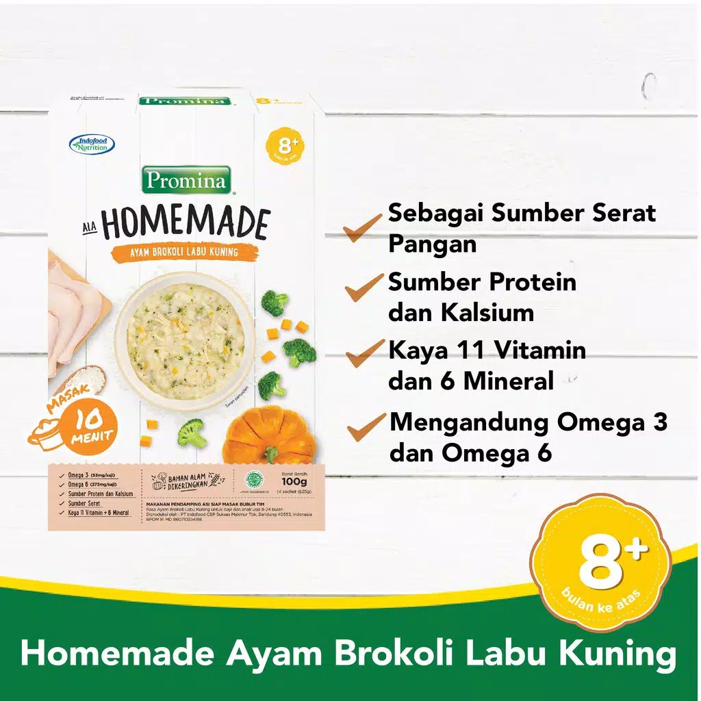 Jual Promina 8+ Homemade Bubur 100gr / Promina Bubur Bayi Homemade ...