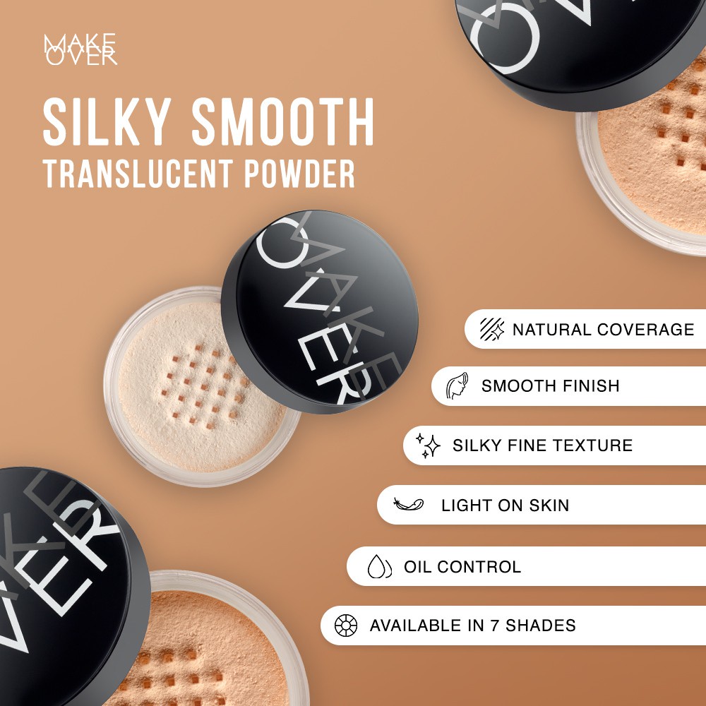 ⭐️ Beauty Expert ⭐️ MAKE OVER Silky Smooth Translucent Powder 35 g - Bedak Tabur