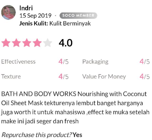 SHEA BUTTER - SHEET MASK ( MASKER WAJAH ) - BATH AND BODY WORKS