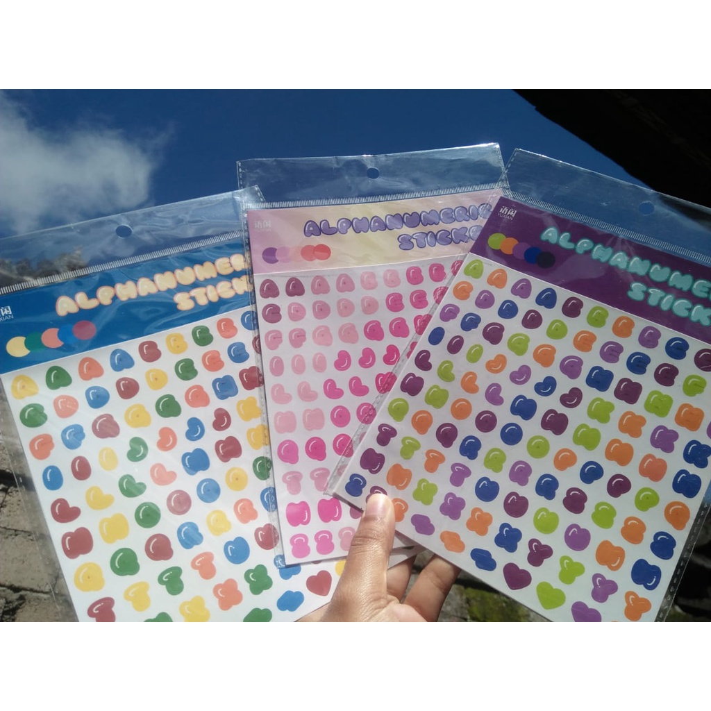 

2 Lembar Stiker Alphabet Number/ Stiker Huruf For Deco Photocard