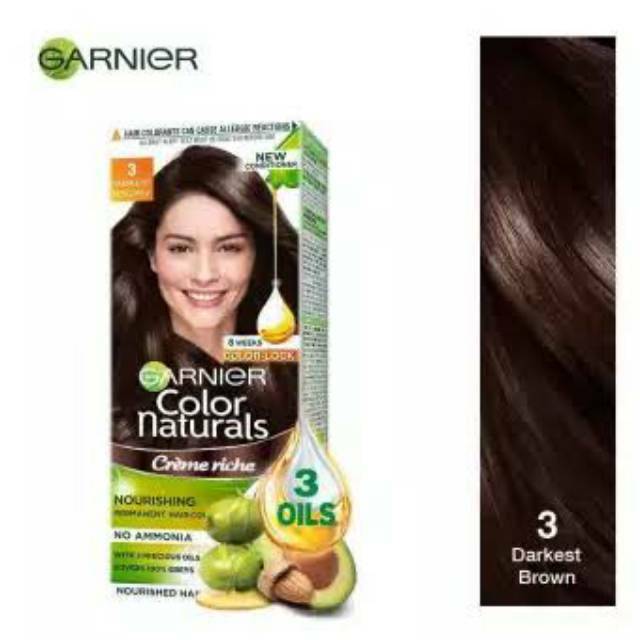 Garnier Color Naturals 50g + 55 mL (Kemasan Besar) Hair Color - 3 Dark