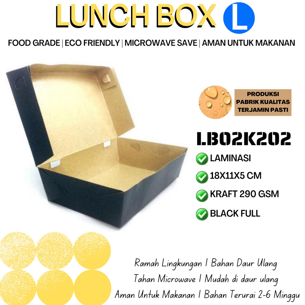 Paper Lunch Box Large Lunch Box Large (LB2K22-Laminasi)