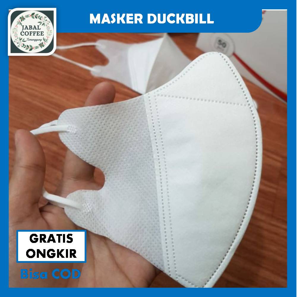 Masker Duckbill Garis / Face Mask Duckbill Putih Protective 3 Ply / Masker Duckbill 3 Ply 50 Pc J94