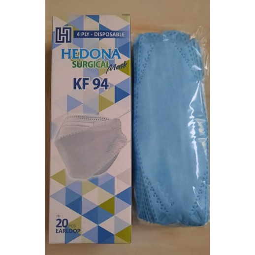 Masker Medis KF94 4Ply Hedona Biru Muda Ijin Kemenkes