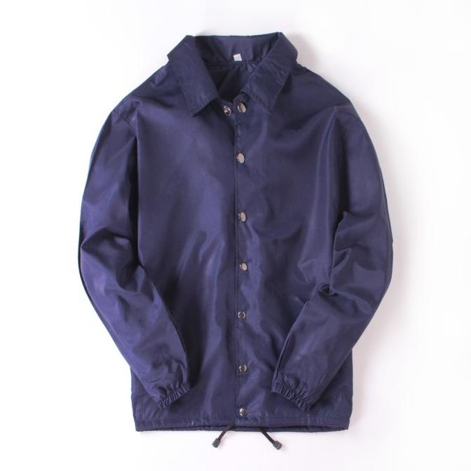 Jaket Coach Polos Distro Windbreaker L - XXL - Biru, L
