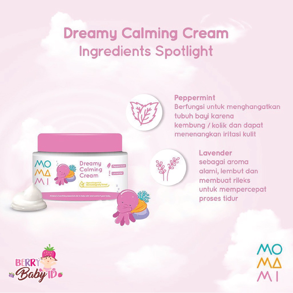 Momami Dreamy Calming Cream Pereda Perut Kembung Bayi 50 gr Mo Ma Mi Berry Mart