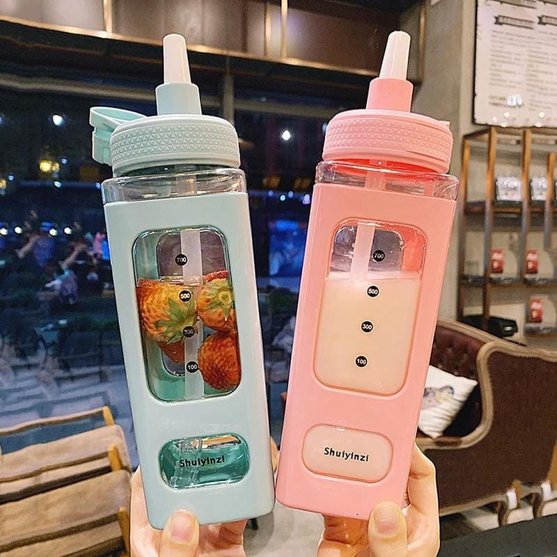 Tumblr Botol Air Minum 900ML Persegi Botol Food Grade Cute Tumbler BPA Free Material Cute Soft Color