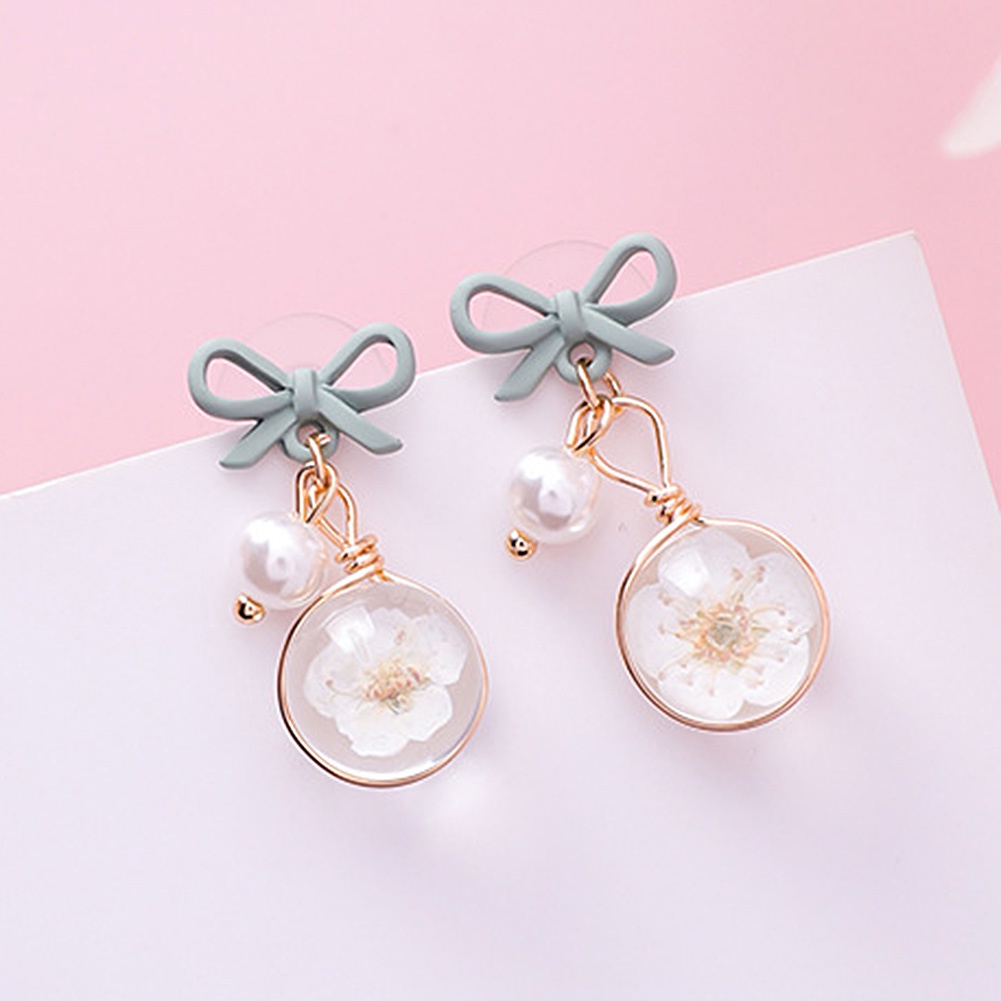 Hu Hu Hu Hu Hu Alat Bantu Pasang Kacamata♡ Anting Tusuk Gantung Wanita Desain Bunga Sakurabola Kacapita Untuk Hadiah