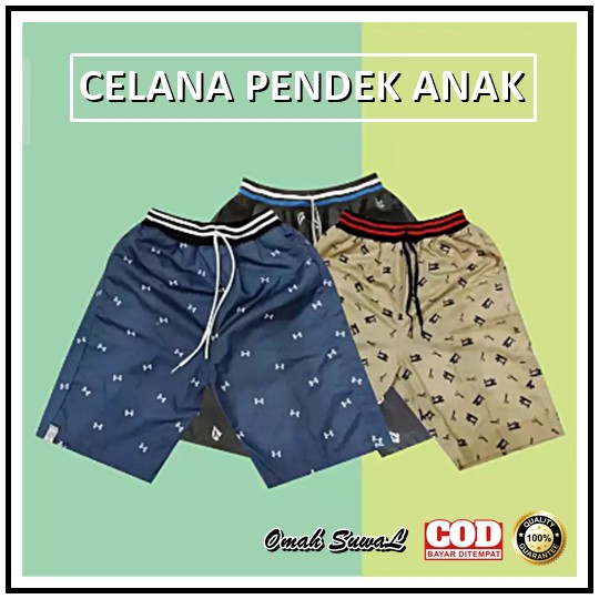 Celana Pendek Anak  Motif Distro Celana Anak Bahan Adem Murah celana anak usia 5-12 tahun