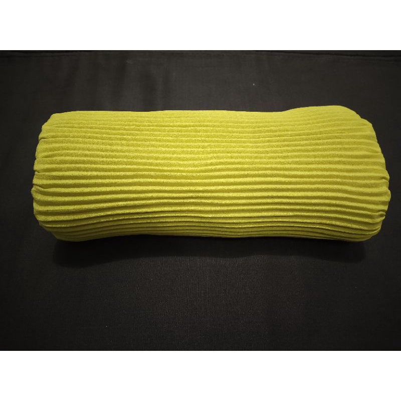 Pashmina Diamond Plisket Full Lidi Tanpa Garis Tengah 175 cm x 75 cm-Lime