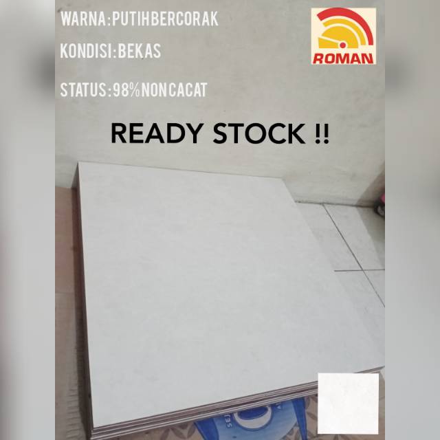 Lantai Keramik Roman Putih Bercorak | READY STOK