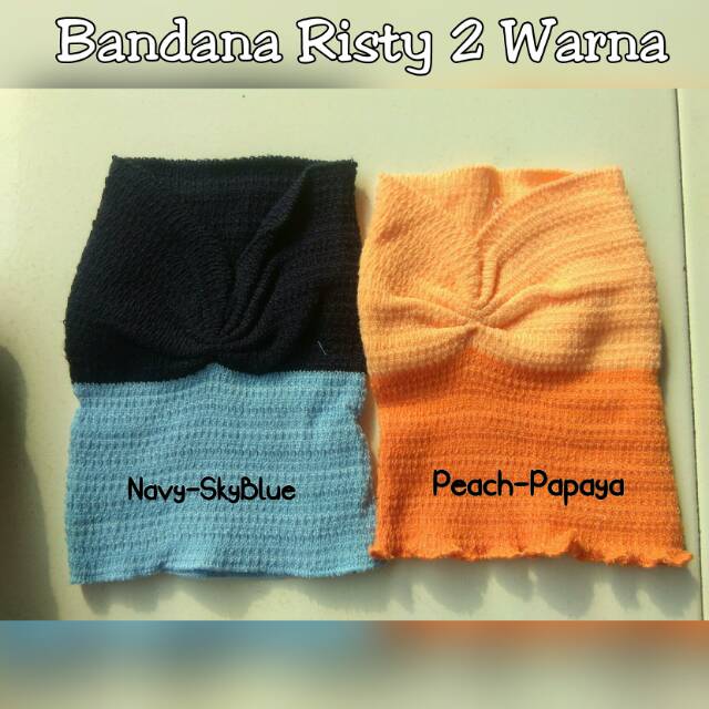 BANDANA RAJUT 2 WARNA SERUT  | Bandana Zigzag | Bandana Risty 2 Tone