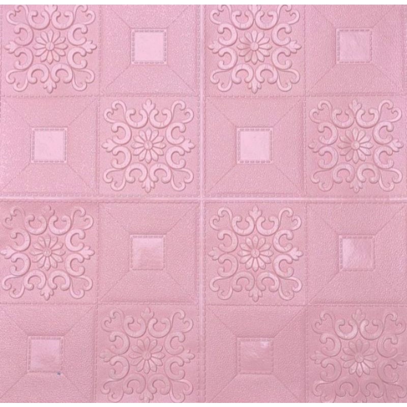 WALLPAPER 3D MOTIF BATIK CLASIC 70X70CM TEBAL 3MM-BATIK PINK POLOS