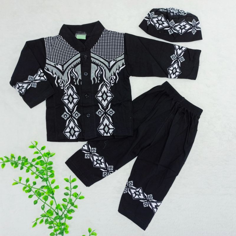 Baju Koko Anak Size 0-18bulan, Pakaian Anak Laki-laki, Baju Lebaran, Baju Muslim, Setelan Anak