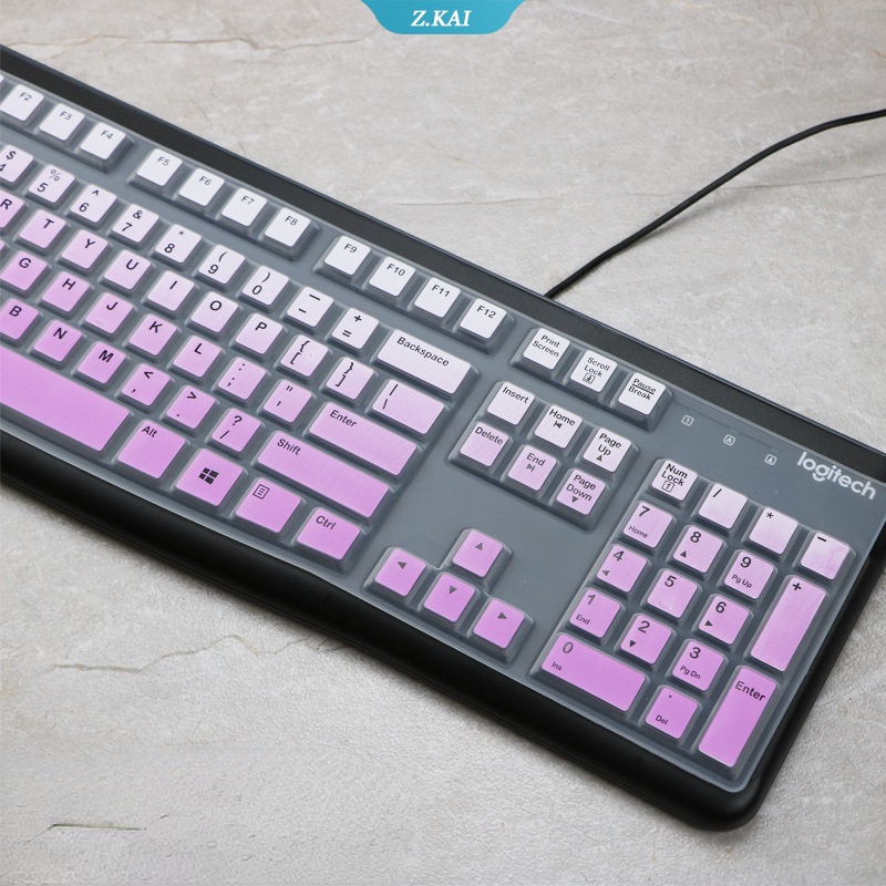 Case Pelindung Keyboard Alfabet Inggris Bahan Silikon Tahan Air Untuk Logitech Mk120 K120