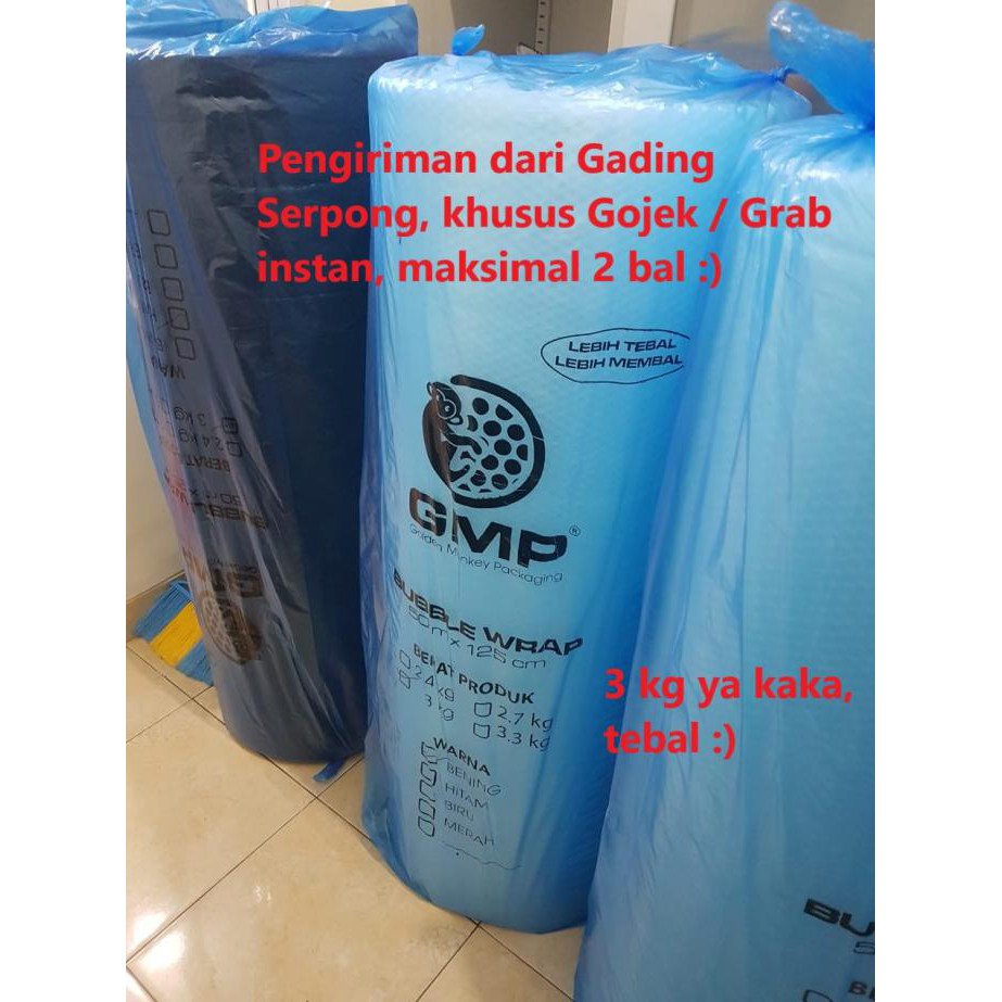 

Bubble Wrap Gmp 3 Kg Bening Dan Hitam 125 Cm 50 Meter - Putih The.Sassy