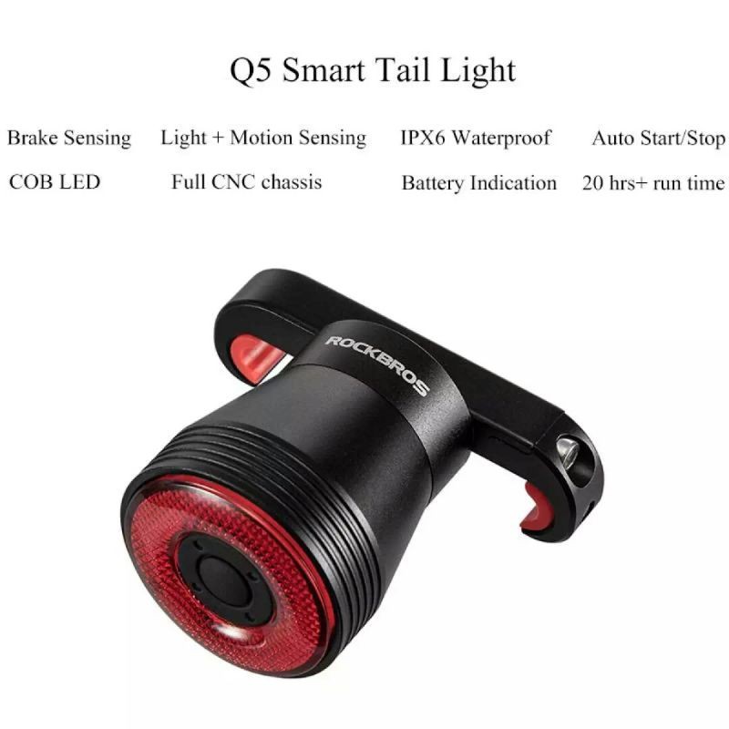 Lampu Belakang Rockbros Q5 Brake/Motion Sensor Otomatic