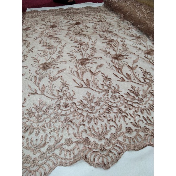 Kain Tile Payet Spangel/Tile Payet Spangkle/Payet Sequin/Bahan Kebaya