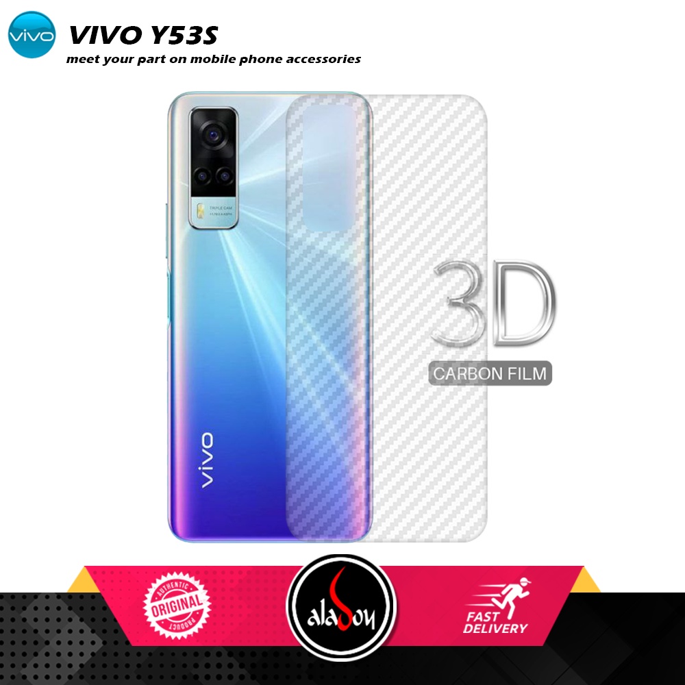 PAKET 3 IN 1 Tempered Glass Layar VIVO Y53S Free Tempered Glass Camera dan Skin Carbon