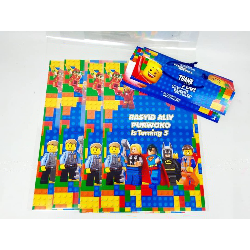 

plastik snack lego / kantong snack lego / plastik bingkisan snack lego / kantong bingkisan lego