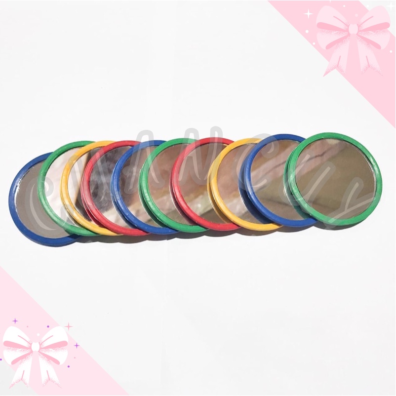 Cuancuy - Kaca Bulat Cermin Bulat Kecil Makeup Travell Cermin Saku Makeup Warna Mini Dandan Termurah-2
