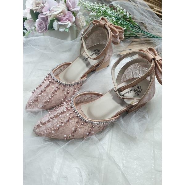 sepatu Rafaizoutfit sepatu rosegold Rachel pita tinggi 3cm tahu