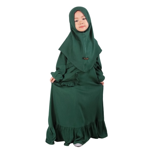 Set Gamis Humaira Anak Usia 1 Sampai 2 Tahun Terbaru Rayon Twill Premium Polos Nyaman