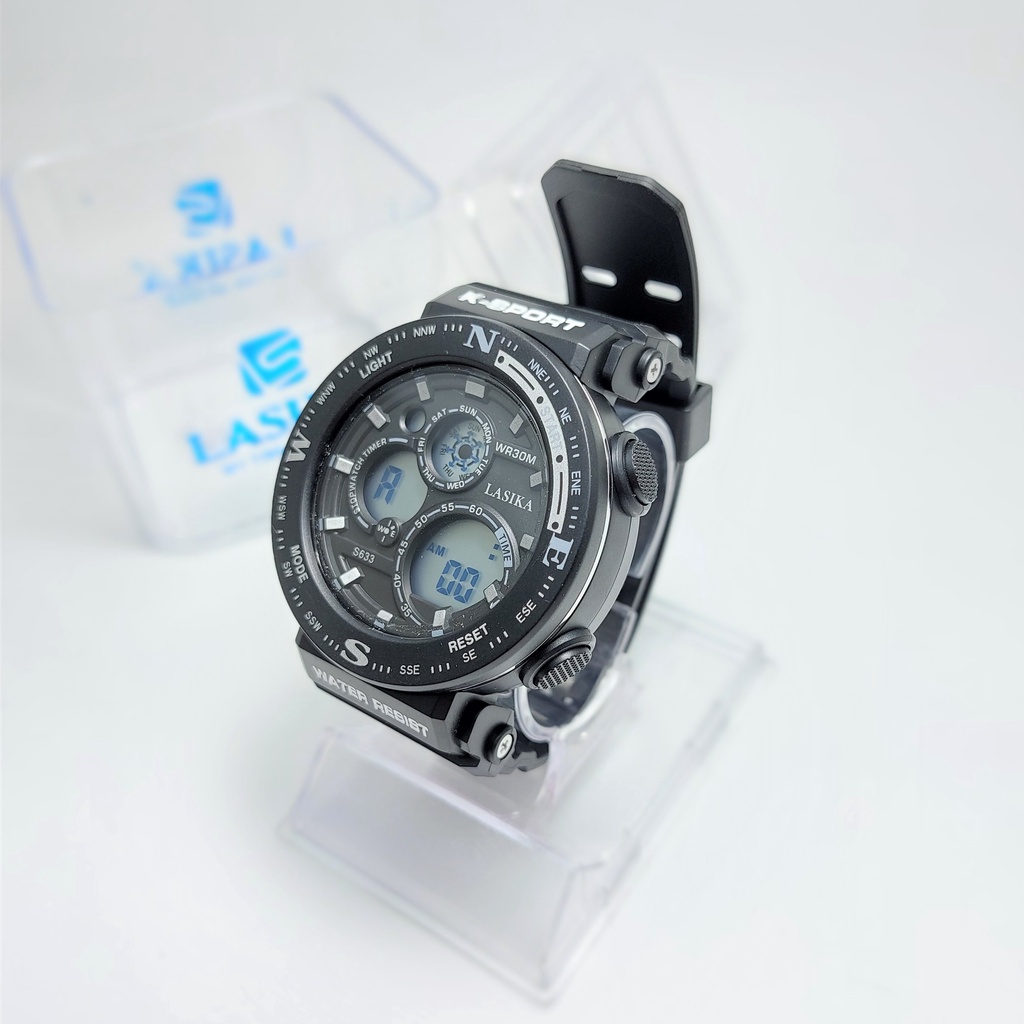 [NEW SALE] Jam Tangan Digital Pria Casual Sporty Dewasa Anti air Jam Tangan Bulat Diameter 4,7 cm Lasika 633