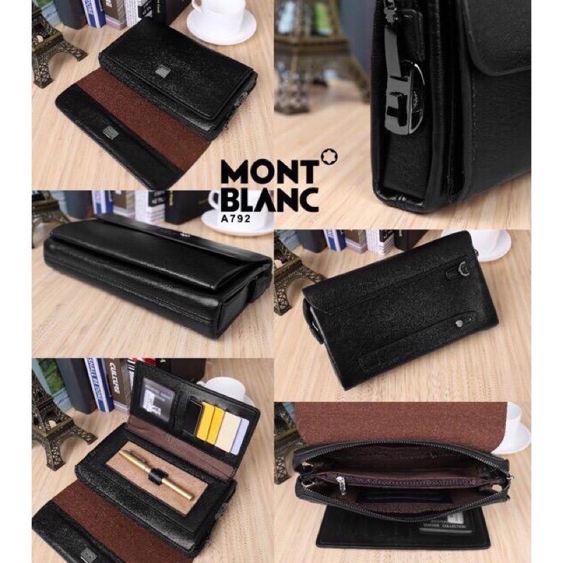 Handbag pria A792 bahan kulit sintetis Free pena | Clutch pria