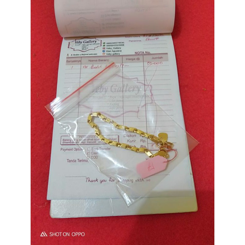 COD gelang balok kopong lapis emas 24 HARGA GELANG SAJA