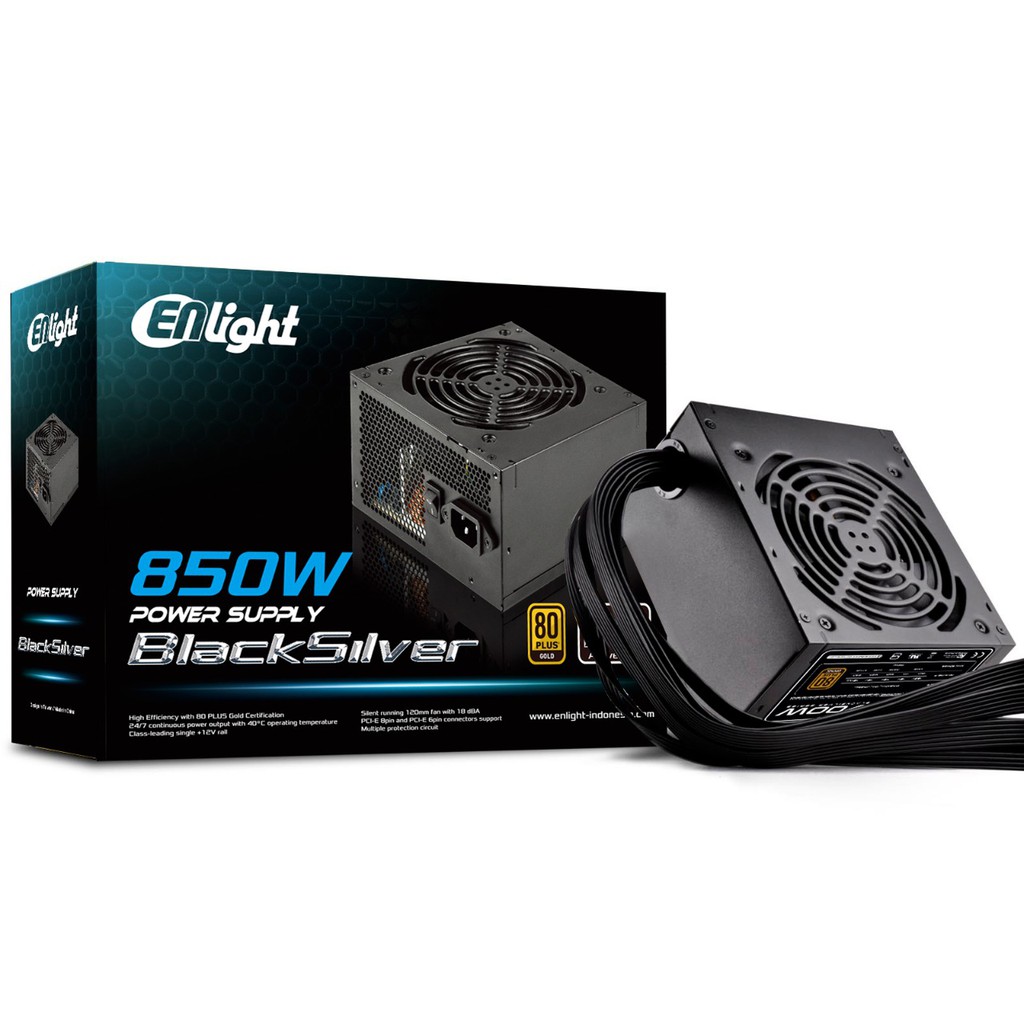 Power Supply Unit/PSU Enlight EN-850W Black Silver 850 Watt 80+ GOLD