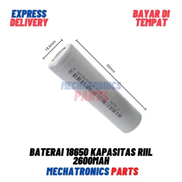 [BTR-9016] BATERAI BATTERY 18650 KAPASITAS RIIL 2600mAh