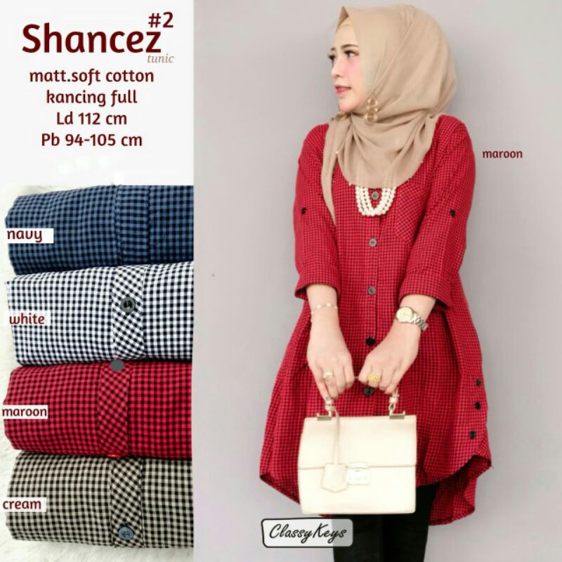 Tunik Katun Kotak Kotak Kecil Shancez #2 by Classykeys