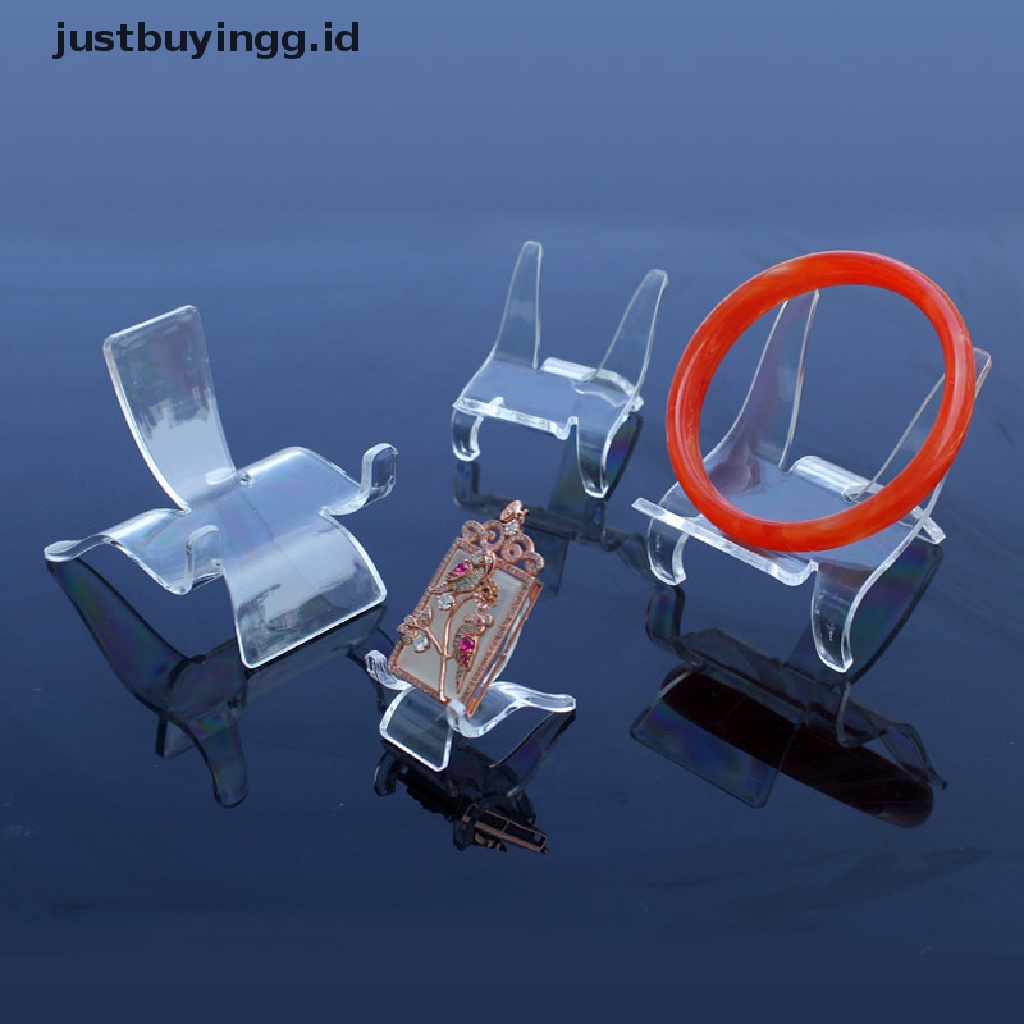 (Justbuyingg.Id) 2pcs / Set Stand Holder Batu Kristal Mineral Bahan Akrilik Untuk Display